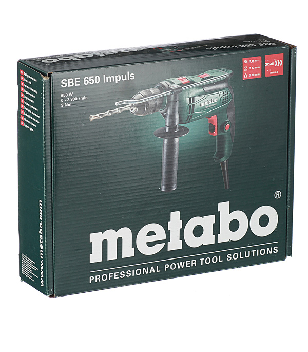 фото Дрель ударная metabo sbe 650 impuls (600743000) 650 вт