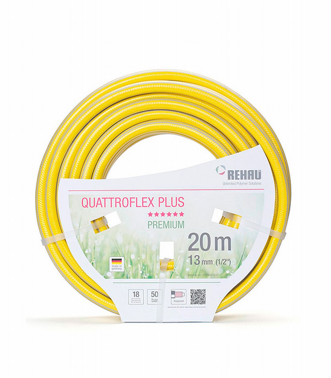 фото Шланг поливочный rehau premium quattroflex plus 1/2" 20 м трехслойный