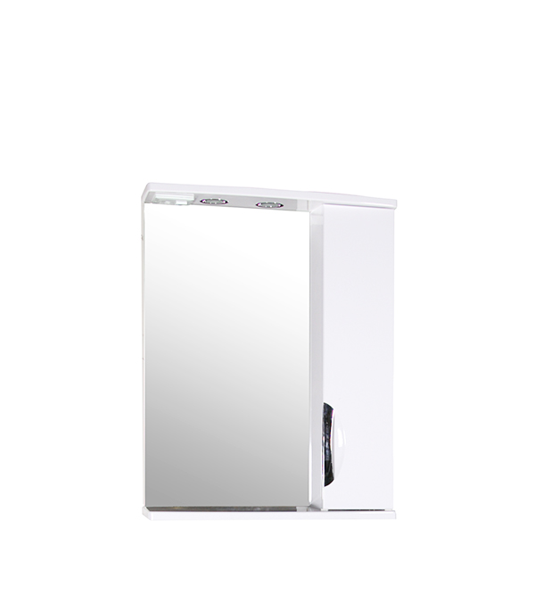 фото Зеркальный шкаф асб-мебель мессина 600 мм с подсветкой белый