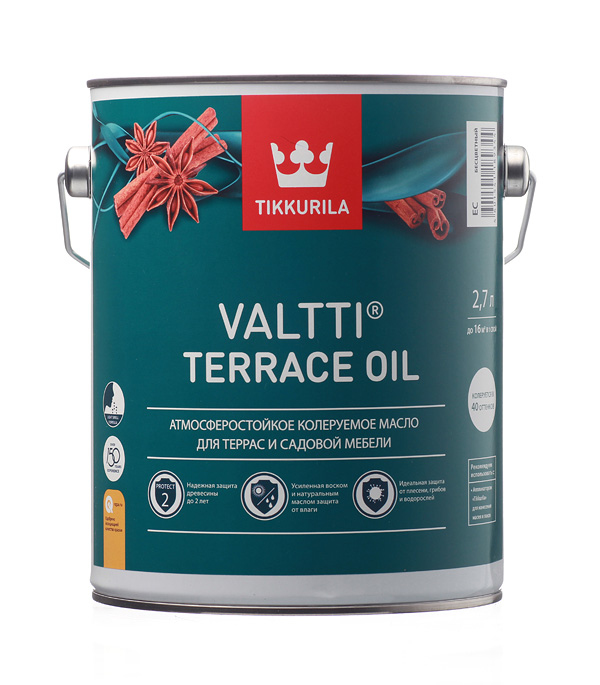 Tikkurila valtti terrace oil масло для террас и садовой мебели бесцветный 9л