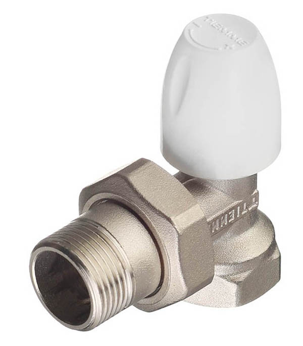 Клапан (вентиль) регулирующий ручной угловой Tiemme 3/4 НР(ш) х 3/4 ВР(г) для радиатора