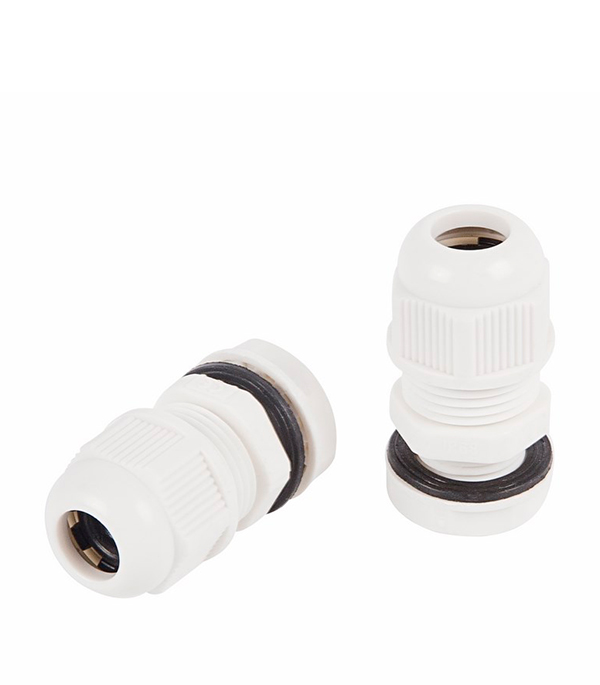 фото Сальник rexant mg 20 для кабеля 9-14 кв. мм пластиковый ip68 белый (2 шт.)