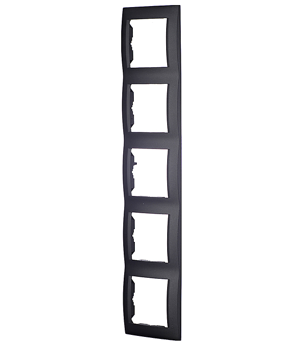 

Рамка Simon 15 1500650-038 пятиместная универсальная графит