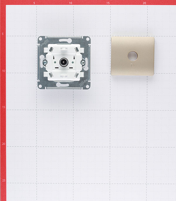 фото Розетка телевизионная schneider electric glossa gsl000491 оконечная скрытая установка титан