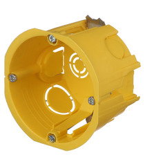 Подрозетник Systeme Electric для гипсокартона d68х46 мм 8 вводов желтый IP20 с металлическими лапками