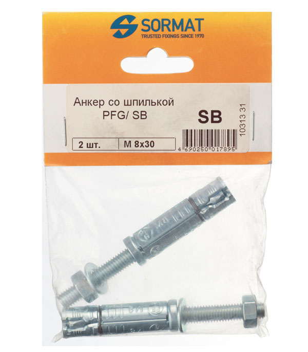 Анкер со шпилькой Sormat PFG/ SB для бетона M8/30 14x50 мм (2 шт.) от Петрович