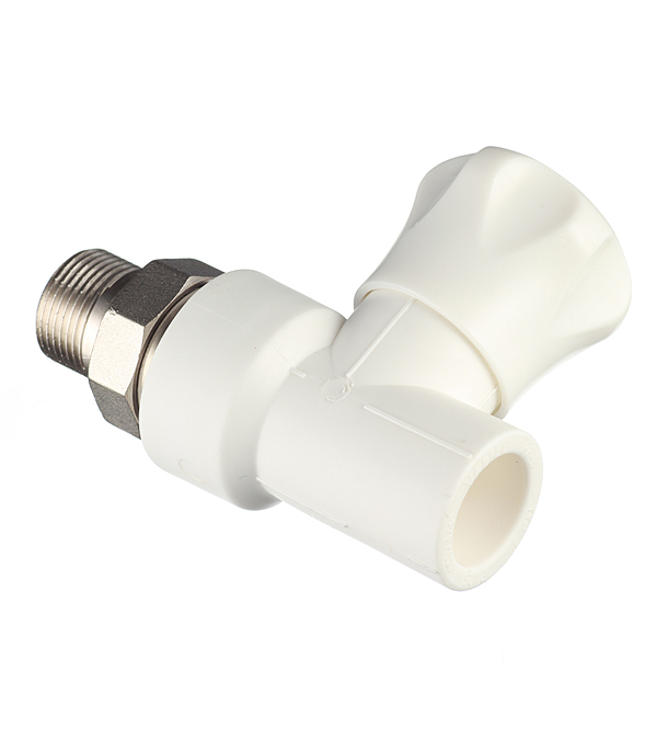 

Клапан полипропиленовый для радиатора Valtec 25х3/4" НР прямой с американкой, Белый